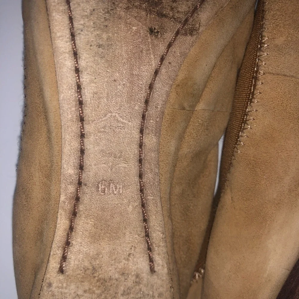 Tory Burch Caroline 2 Ballet Flats, Suede, Camel